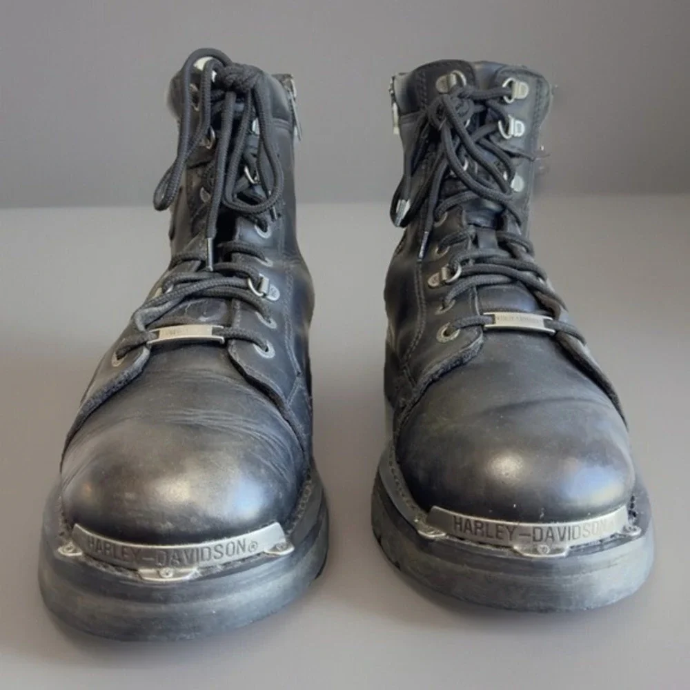 Harley Davidson Men's Diversion Casual Boot Steel Toe Black Leather Boot Size 10